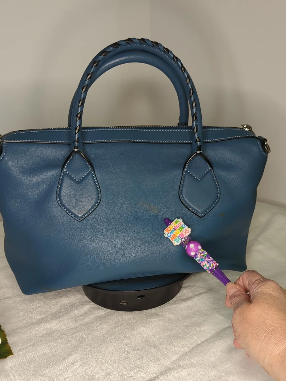 Marc Jacobs Denim Blue Leather Satchel  *Call Outs*
